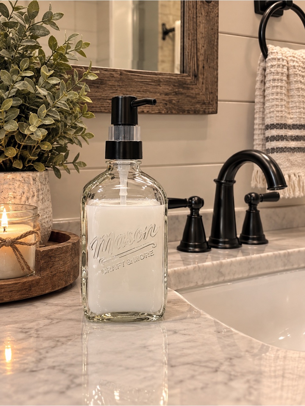 🆕 Set of 2 | Mason Glass Soap Dispensers!